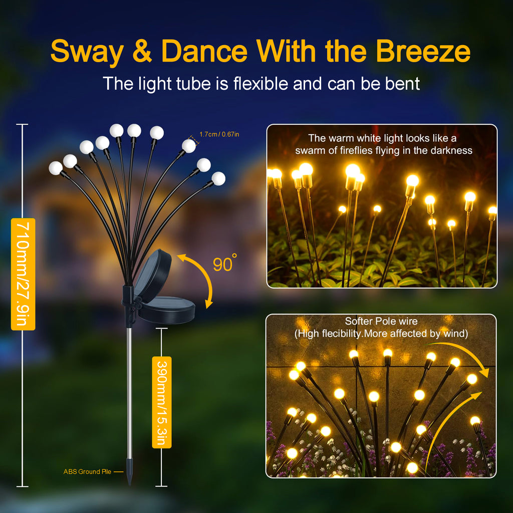 Swifttrip Luma Solar Garden Lights Outdoor(4 Pack, 40 LEDs)