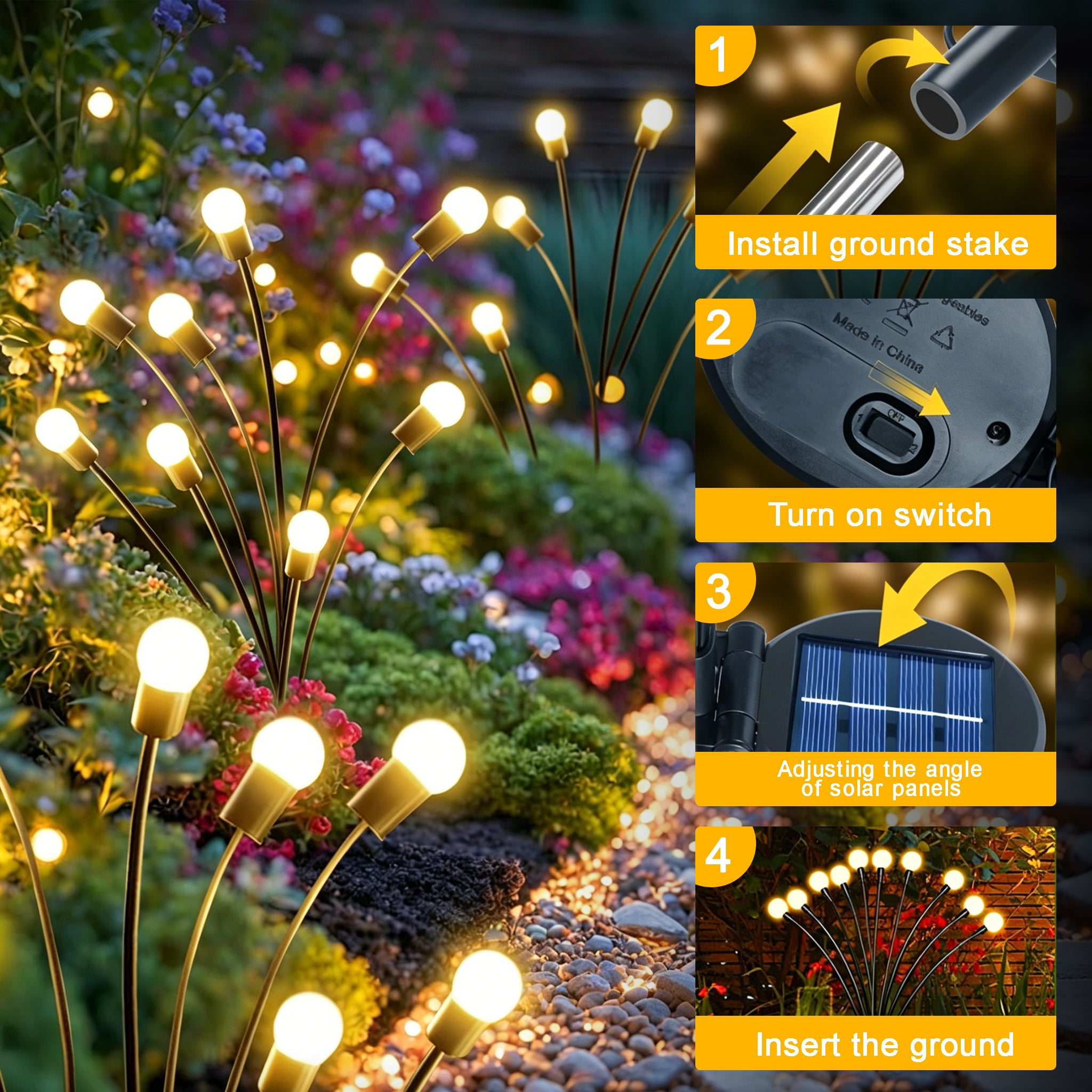 Swifttrip Luma Solar Garden Lights Outdoor(4 Pack, 40 LEDs)
